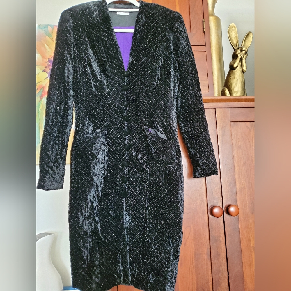 Peggy Jennys couture velour and silk hand sewn peggy compared to coco chanel